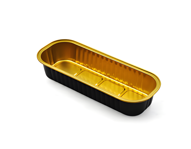 Foil Containers Hub FCH-C200G - Gold/Black Rectangular Cupcake Container (7OZ / 200ML)