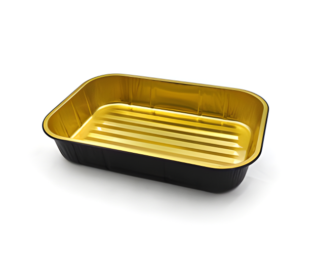Foil Containers Hub FCH-C3500G - Gold/Black Large BBQ Container (123OZ / 3500ML)
