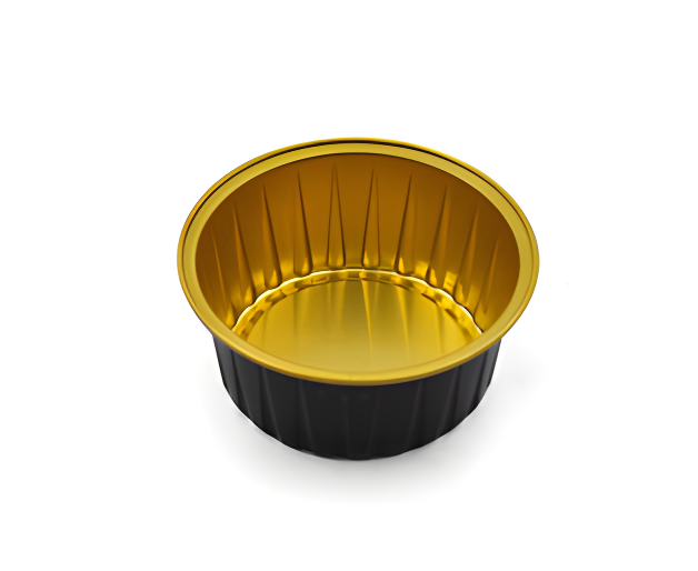 Foil Containers Hub FCH-R130GE - Gold/Black Eco-Friendly Round Cup (5OZ / 130ML)